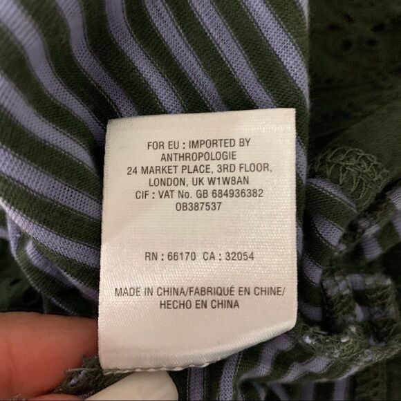 Anthropologie Little Yellow Button Mix Pattern Top - Picture 9 of 9